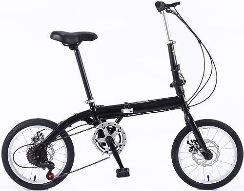 Kcolic 14/16 Zoll Klapprad Vorne Und Hinten, Kohlenstoffstahlrahmen, Variable Geschwindigkeit, Erwachsenenfahrrad, Superleichtes Studenten Klapprad C,16inch