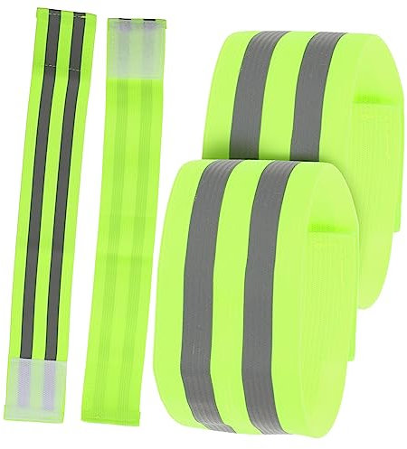BESPORTBLE 4pcs Creative Reflective Straps Safety Armbands High Visibility Ankle Bands for Outdoor Sports Night Running Walking