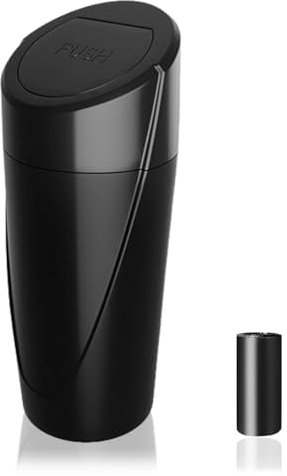 SGLRT Car Trash Can Bin with Lid - Car Garbage Can Cup Holder - Black Mini Leakproof Vehicle Trash Garbage Can Bin with 20pcs Trash Bags-Car Organizers and Storage for Front Back Seat Accessories