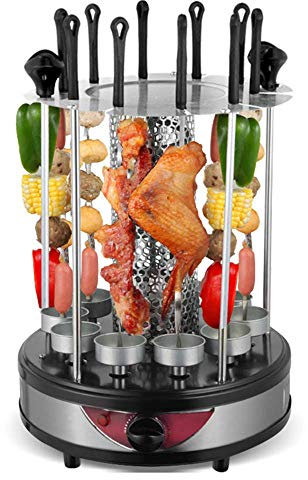 Grill Électrique Vertical Sans Fumée Pour La Maison, Poêle À Barbecue Rotatif Automatique, Brochette Sans Fumée Avec Carter D'Huile Intégré Pour La Maison, Les Voyages En Plein Air, La Randonnée, Le