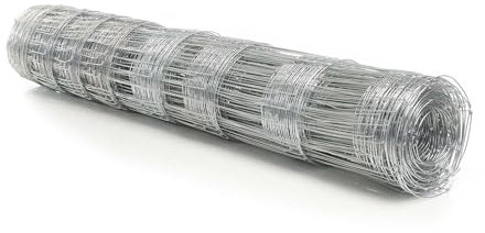 Wiltec Wildzaun 100/08/15 50 m lang, 100 cm hoch, 8 Drahtreihen, 15 cm Maschenbreite, Weidezaun aus Knotengeflecht, Drahtzaun z. B. für Forst- und Landwirtschaft
