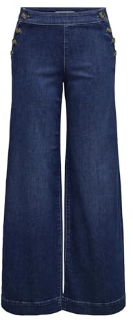 ONLY Jean à Jambe Large ONLMADISON Taille Haute Wide Leg Fit Jeans