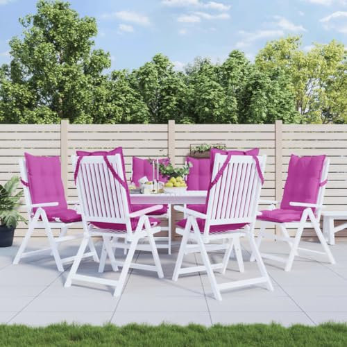 Homgoday Hochlehner-Auflagen 6 STK. Gartenstuhlauflagen Sitzauflagen Stuhlauflagen Sitzpolster Sitzkissen für Garten Balkon Camping Stuhl Rosa Oxford-Gewebe