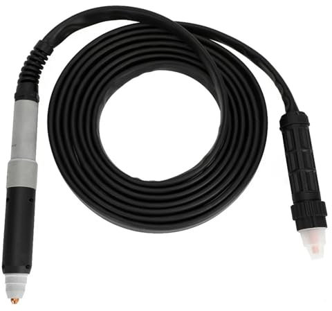 BINGNU Découpeur Plasma numérique, Torche de découpe Plasma Droite CNC Non HF Pi-lot Arc PTM80, 80A, utilisée par CUT80CNC et CUT70 6m et 10m pour l'acier Inoxydable, l'acier allié(6m)