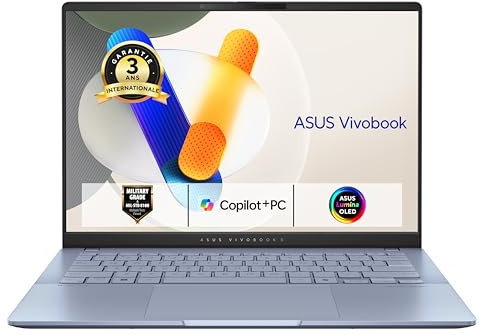 ASUS Vivobook S14 AI-S5406-29W 14 Pouces WUXGA OLED PC Portable (Processeur Intel LNL Core Ultra 5, 16GB LPDDR5X, 1TB SSD NVMe, Intel Arc Graphics, Windows 11 Home) – Clavier AZERTY