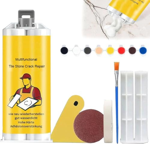 Kit di riparazione multifunzionale per piastrelle in granito e marmo, kit di riparazione per piastrelle in porcellana, pasta per riparazione piastrelle e ceramica, per riparare crepe nella vasca da
