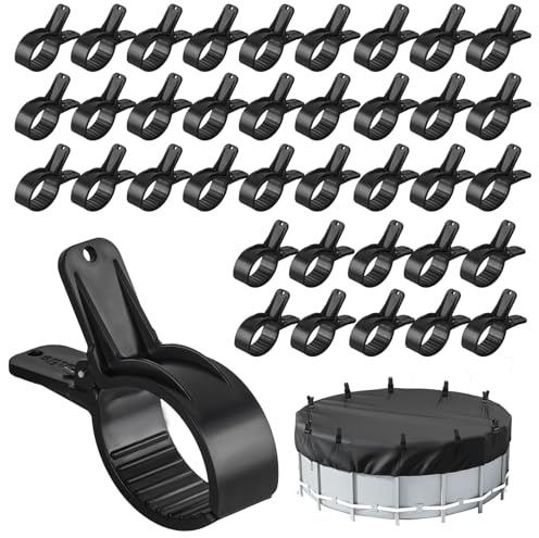 36 abrazaderas de sujeción para cubierta de piscina, grapas con gran envergadura, abrazadera de resorte con fuerte fuerza de sujeción para cubierta de piscina, lona, accesorios de piscina de invierno