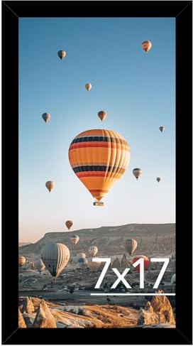 JCJMY 7x17 Picture Frame Black for Poster Photo Picture, Horizontal and Vertical Formats for Wall Hanging, 7 x 17 Wall Gallery Poster Photo Frame for 7 by 17 Photos Posters, Black