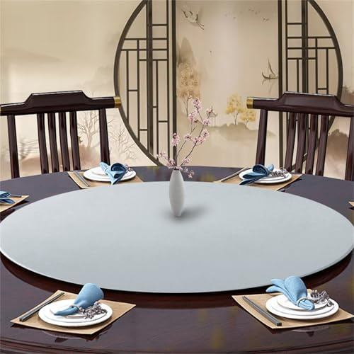Highdi Elastische Tischdecke Rund Abwaschbar, Cocktail Spanntischdecke Rund Gartentischdecke Outdoor Round Tischdecke mit Gummizug für Esszimmer, Küche und Picknick (160cm,Hellgrau)