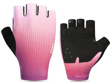INBIKE cykelhandskar sommar halvfinger kort fingerlös cykel MTB handskar för moutainbike sport träning löpning cykling rosa XS