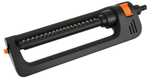 XTDMJ Irrigatore quadrato Garden, 19 ugelli, irrigatore per prato, giardino per irrigazione di superfici di 110 – 250 m², irrigatore confortevole in metallo, con filtro metallico integrato