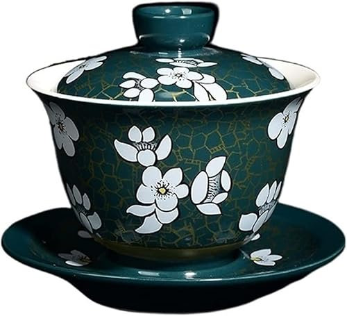 SUNMME Tasses à thé Bols Service à thé Bol Couvert Tasse Céramique Chinoise Soupière Traditionnelle Multicolore Service à thé Couleur Unie Portable Voyage Belle (Capacité : 12x9.5cm 170ml 6)