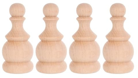 DECHOUS 4 Pcs Unfinished Wooden Finials Victorian Wood Decorative Toppers for Bed Posts Staircase Newel Caps Porch Posts Deck Railings Solid Pine 1.48 X 3.54 in