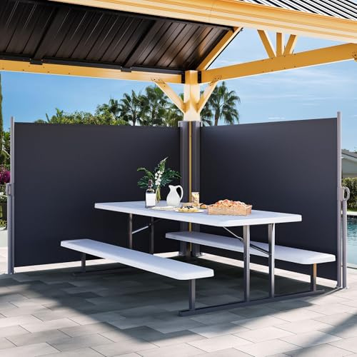 Einziehbare Seitenmarkise, Sichtschutz, UV-beständig, wasserdicht, für den Außenbereich, für Garten, Terrasse, Pool, 1,6 x 6 m