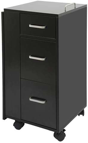 Ecoggeder Tavolo per manicure pieghevole con 3 cassetti, 104 x 38 x 75 cm, con ruote e freni, scrivania per manicure salone, casa spa e ufficio