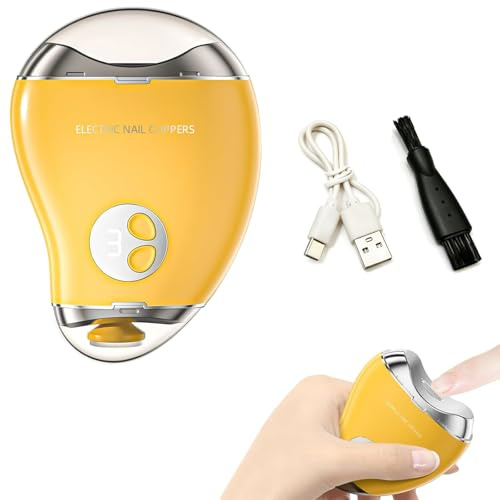 3 in 1 Multi-functional Electric Nail Trimmer, Nagelschärfer | mit Doppelkopf, Elektrische Nagelfeile Polieren mit LED 3 Gesch für Kinder Senioren Erwachsene