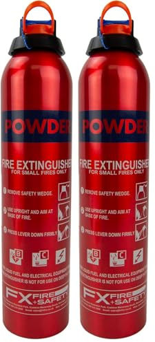 AA 950g Fire Extinguisher AA1547 - Uses BC Powder Small Fires - Lightweight Easy To Use UK Made 5 Year Warranty (Pack of 2)