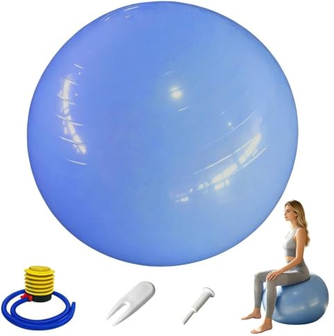 Antidéflagrant Ballon Pilates Inclure Pompe à Air Tire Air Bouchon d'air | Ballon Grossesse 55cm Antidérapant Ballon Fitness, Résistant à l'usure et Durable Swiss Ball Entraînement Physique Yoga