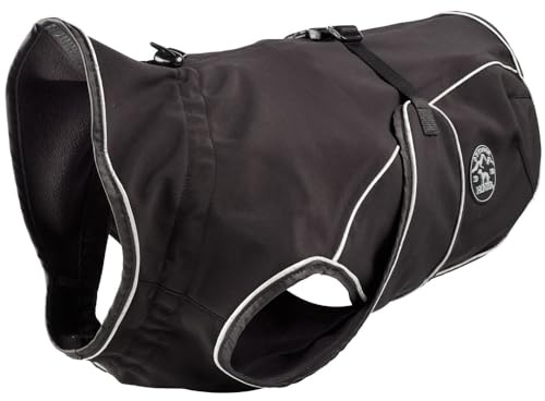 HUNTER Uppsala Softshell Hundemantel | Polyester, winddicht, mit weichem Innenfutter, individuell einstellbar, reflektierend, Farbe: Schwarz, Größe: 50