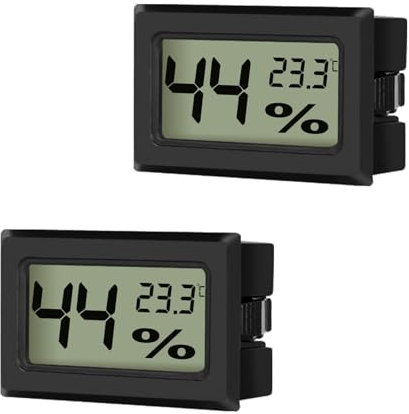 EEEKit Thermometer Hygrometer, 2 Pack Thermometer Innen, Digitales Hydrometer Feuchtigkeit für Innen und Außen (Schwarz)