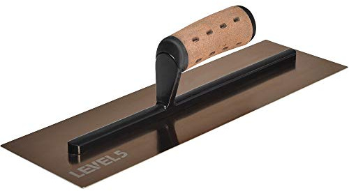 LEVEL5 14 x 4.75 0.7 MM Drywall Curved Trowel | Triple-Hardened Stainless Steel, High-Impact Handle | Sheetrock Gyprock Wall-Board Plasterboard | 4-972