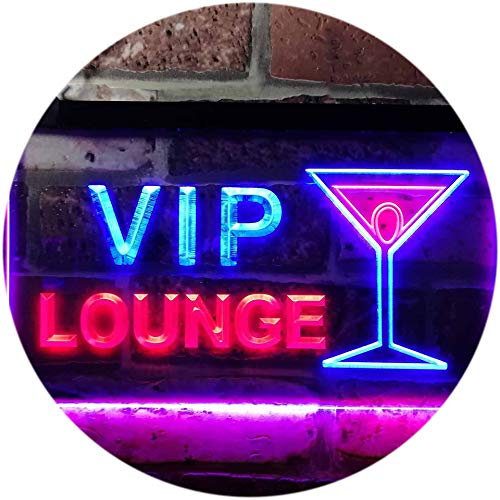 ADVPRO VIP Lounge Cocktails Glass Bar Wine Club Dual Color LED Barlicht Neonlicht Lichtwerbung Neon Sign Rot & blau 600 x 400mm st6s64-m0103-rb