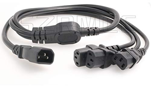 SZRMCC USV PDU Server Y Splitter Netzkabel IEC320 C14 bis 3 x C13 10A 250V Verlängerungskabel (3xC13 1m)
