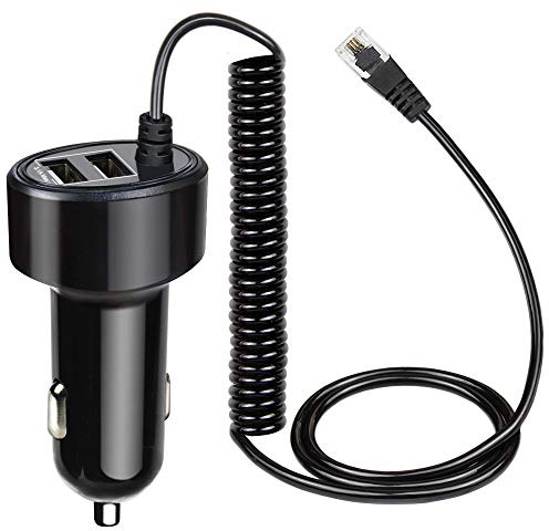 FouceClaus Radar Detector Power Charger Cord for Escort Valentine One V1 Beltronics Uniden R3/R4/R7/R8, Passport and More, Power Adapter for RJ11 Radar Detectors with Dual USB Ports