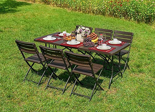 Gravidus 7-teilige Gartengarnitur mit Klappstühlen und Klapptisch