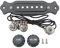 Unxuey Guitar Black 6-saitiger vorverdrahteter Sound Hole Single Coil Pickup Pickup-Kabelbaum mit Lautstärkereglern für Zigarrenschachtel