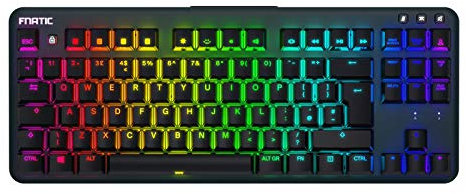 Fnatic miniStreak SPEED - Tastiera da Gioco Meccanica RGB Retroilluminata a LED - Switch SPEED Silver - Versione Piccola, Compatta e Portatile Tenkeyless - Tastiera Mini Pro eSports (Versione UK)