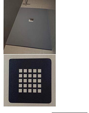 Griglia In Acciaio Inox In Tinta Piatto Doccia Flat Quadrata CERAMICHEMIRANDA-Resina Antracite