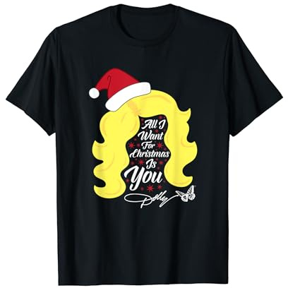 All I Want Christmas Dolly Wig T-Shirt