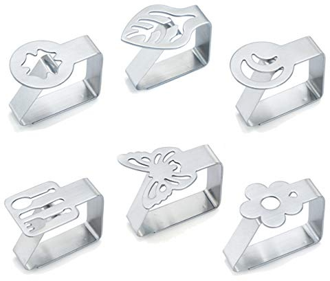 6 Pack Tablecloth Clips Clamps Stainless Steel Table Clips Thickened Strong Tablecloth Holders Covers for Outdoor and Indoor