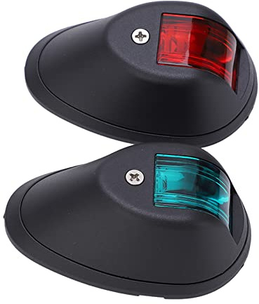 Fyearfly Boots Navigationslichter, 2 Stück Yacht Signallichter, DC12V-24V Marine Navigationslichter Boots Buglichter, LED Bootslichter für Yachten Boote(Schwarz)