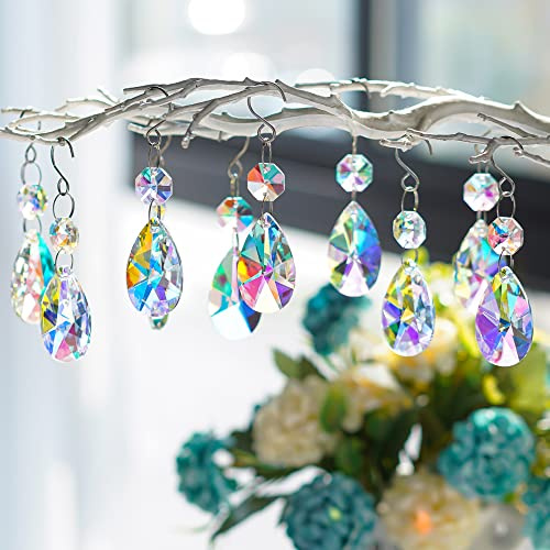 Kristallprismen, Kronleuchter, runde Birne, Sonnenfänger, Ornament, Anhänger, Kristallperlen, hängende Glaskristalle, Kronleuchter-Prismen für Hochzeit, Party, Baum, Girlanden, Dekoration, DIY-Schmuck