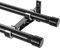Barras de Cortina Doble, 76-238cm Barra de Cortina Doble Extensible con Terminales con Soportes, Barra de Cortina de Acero Inoxidable Decorativa Ajustable para Sala de Estar/Negro