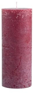 Rustikale Stumpenkerze Dunkelrot diverse Größen dicke Kerze Advent Weihnachten Deko Adventskranz, Variante:Ø 10 cm. H 25 cm