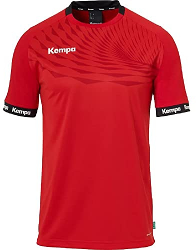 Kempa Wave 26 Shirt Tee Shirt t-Shirt de Sport à Manches Courtes Vetement Fonctionnel Handball Gym Jogging Running Maillot Homme , Rouge/Rouge Chili, XL