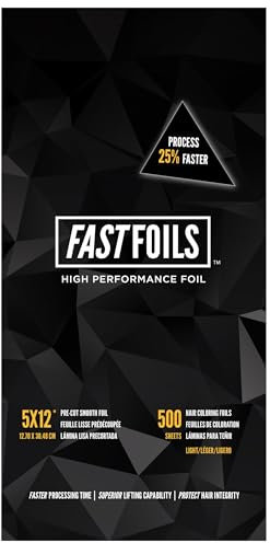 FASTFOILS 5 x 12 Inches Pre Cut Foils - Lightweight Hair Foils for Highlighting - 500 Sheets