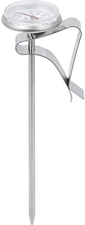Adjustable Milk Thermometer for Coffee with Stainless Steel Probe, Professional Coffee Thermometer with Clip Barista Milk Temperature Frothing Thermometer (Short 47x2cm / 18.5x0.8in)