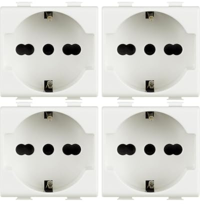 BRATEK 4 prises murales 2P+T 16A, Prise De Courant compatibles avec bticino matix, Prise Murale Prises de courant