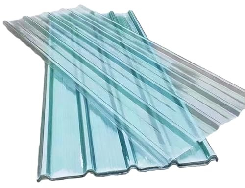 Greenhouse Roofing Sheet,1/3/5/7/10/12/16/18/20 Pcs Corrugated Rainproof Board,1.2mm Fiberglass Daylighting Panels,Clear Roof Sheet,Roofing Material Garage Shed Roof Panel (0.9x1.2m/35x47in,10 pcs)