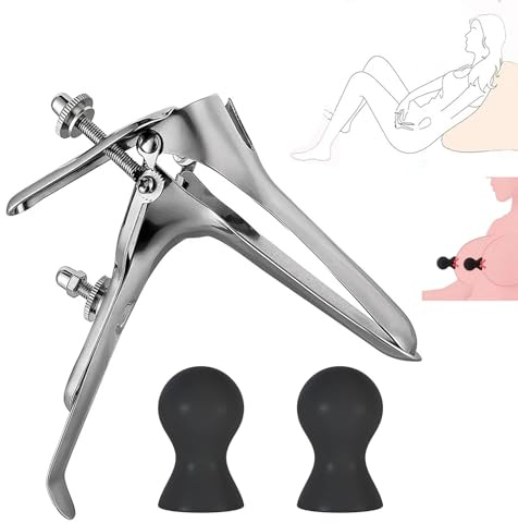 Spreader Vaginal Speculum Spreizer Frauenarzt Instrumente Scheidenspreitzer mit Silikon Runde Nippelsauger Brustpumpe Stahl Sexspielzeug für Paare Sexspielzeug massage spiegel Brustwarzensauger