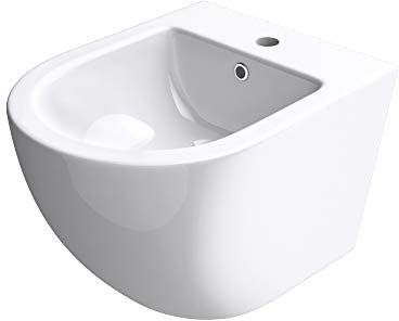 Mai & Mai Hänge-Bidet D179 Weiß 48,5x36x36cm aus Keramik 1-Hahnloch schmutzabweisende Oberfläche