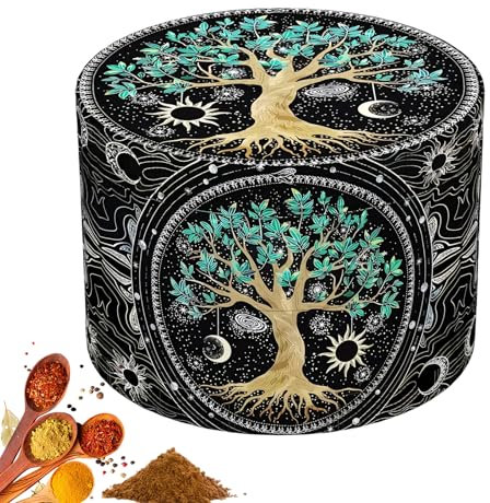 KHDULQ Grinder Molinillos de Especias Grinder Metálico Mini Molinillo Aleación de Ainc Polinizador Grinder Metálico Limpieza 50mm,Grinder Polen Para Hierbas y EspeciasÁrbol)