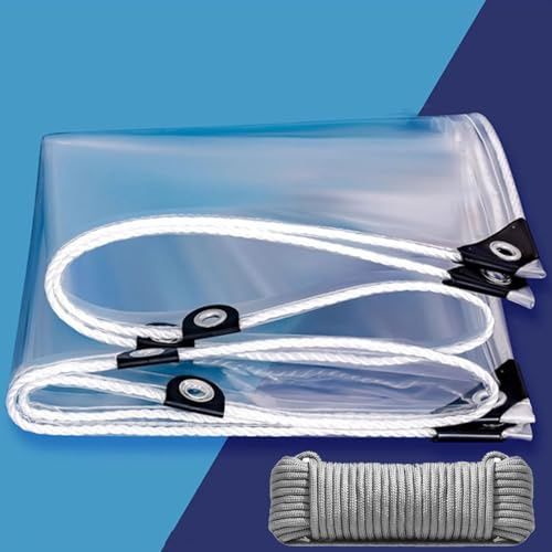 Clear Pergola Tarp Tarpaulin Covers, Garden Tarps Cover Waterproof With Grommets, PVC Tarpaulin Side Panels For Patio Enclosure, Camping, Outdoor Tent Cover, Porch Canopy 50x50-250x300 Cm(220x280cm)