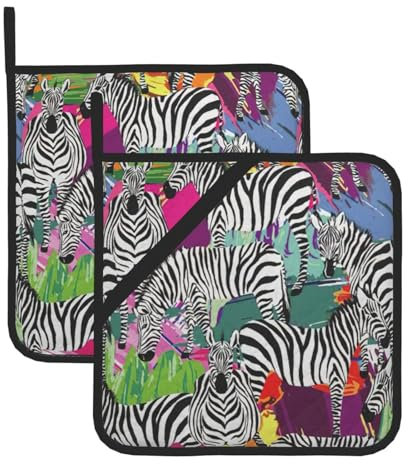 Zebra Pot Holder Set of 2, Kitchen Pot Rack, Used for Microwave Cooking, Oven Serving, and Grilling