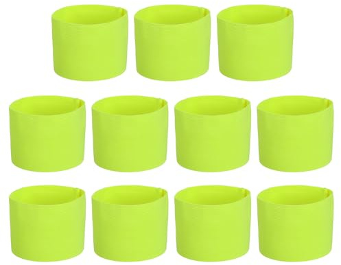 PATIKIL Soccer Captain Armband, 11 Pcs Captain Arm Bands for Soccer Elastic Captain Arm Band Sports Captain Armbands for Youth Adult Football Team Training Fluorescent Yellow