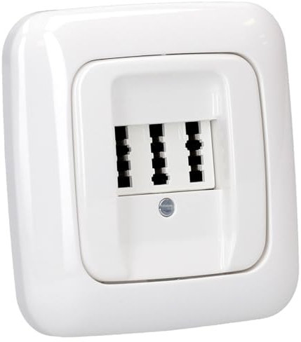 Busch-Jaeger Reflex SI Set: 1x Rutenbeck Anschlußdose TAE 3x6 NFN Up0 rw mit Zentralscheibe + 1x 2511-214 1-fach Rahmen Alpinweiß